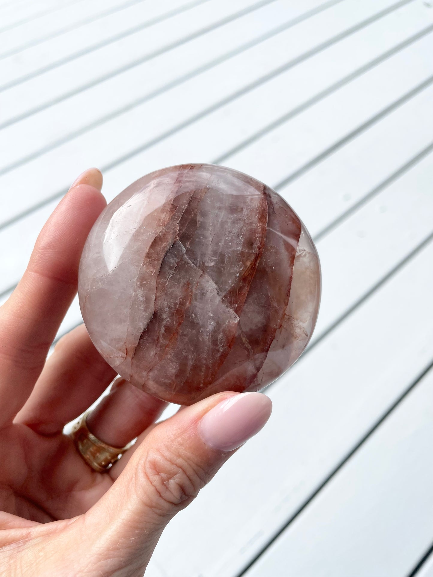 Fire Quartz Palm Stone
