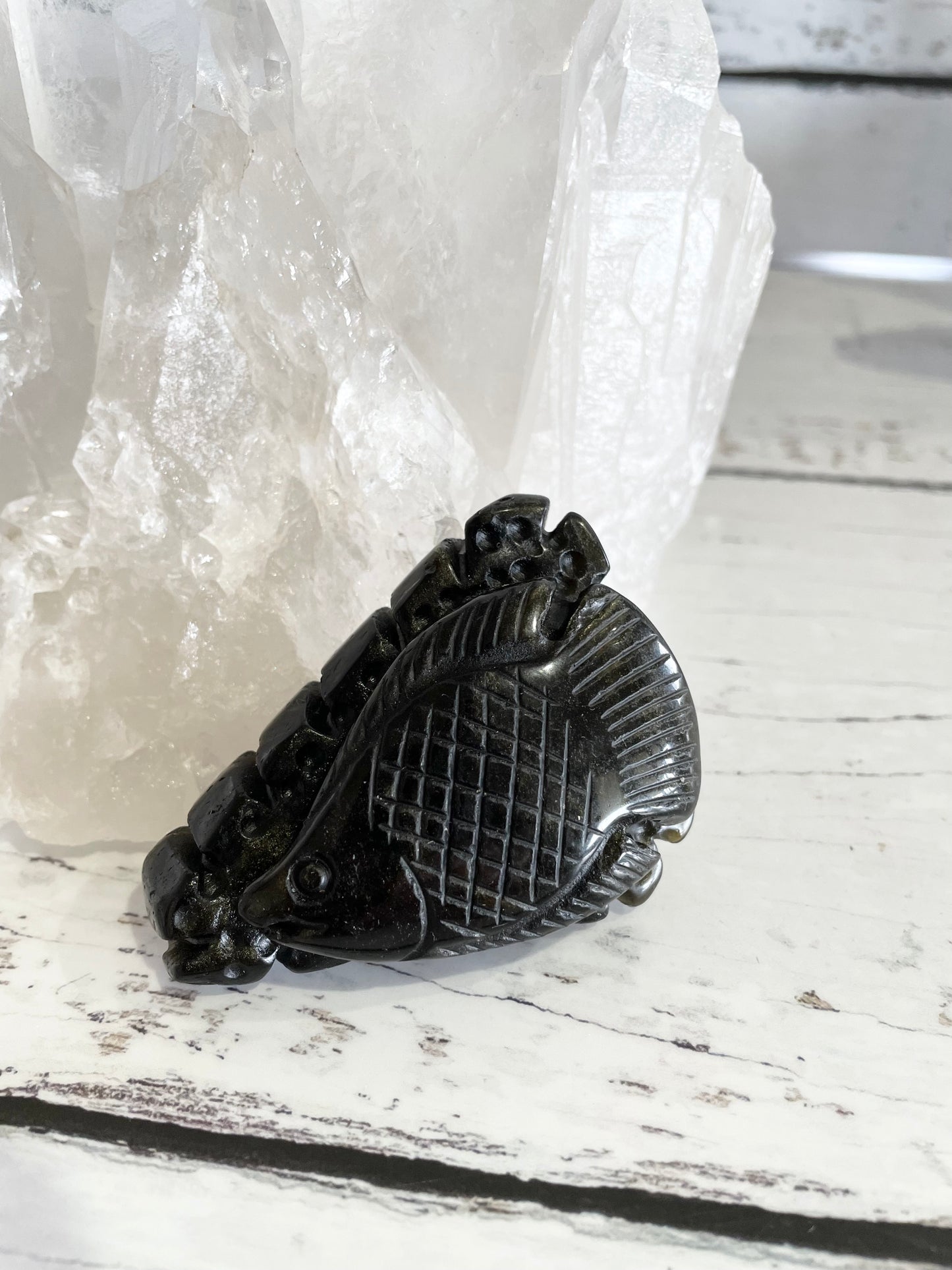 Golden Obsidian Fish
