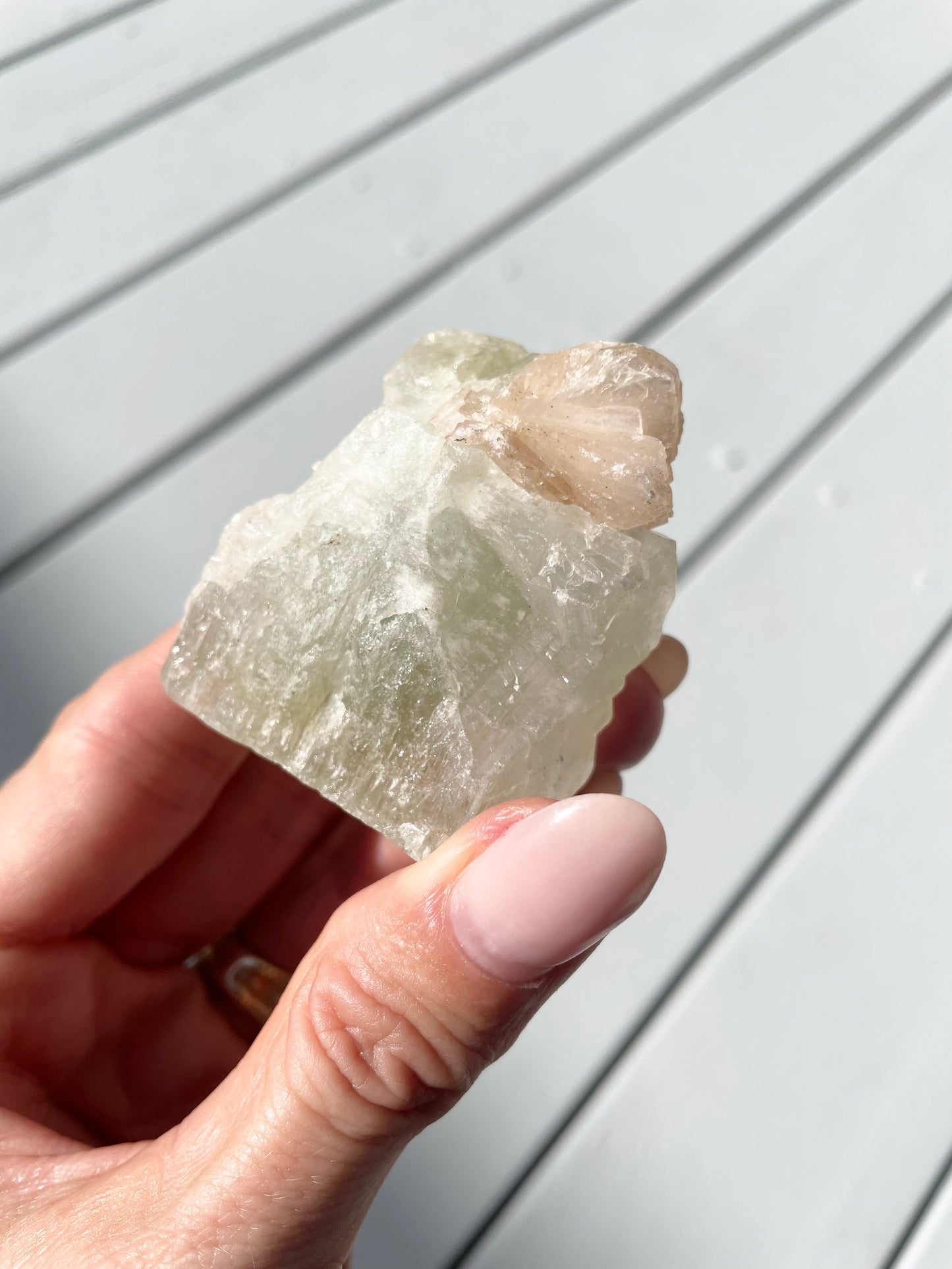 Green Apopyhllite Stilbite Cluster
