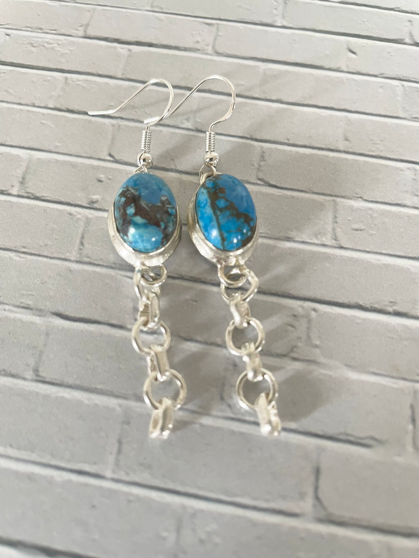 Tibetan Turquoise Chain Dangles - Made by Wayne