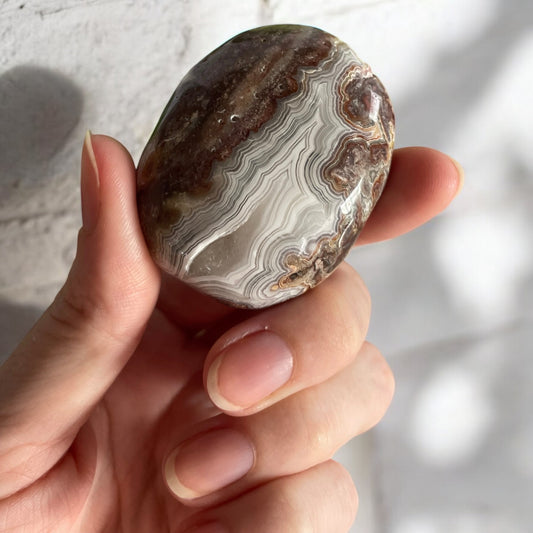 Mexican Sardonyx Pillow Palm Stone