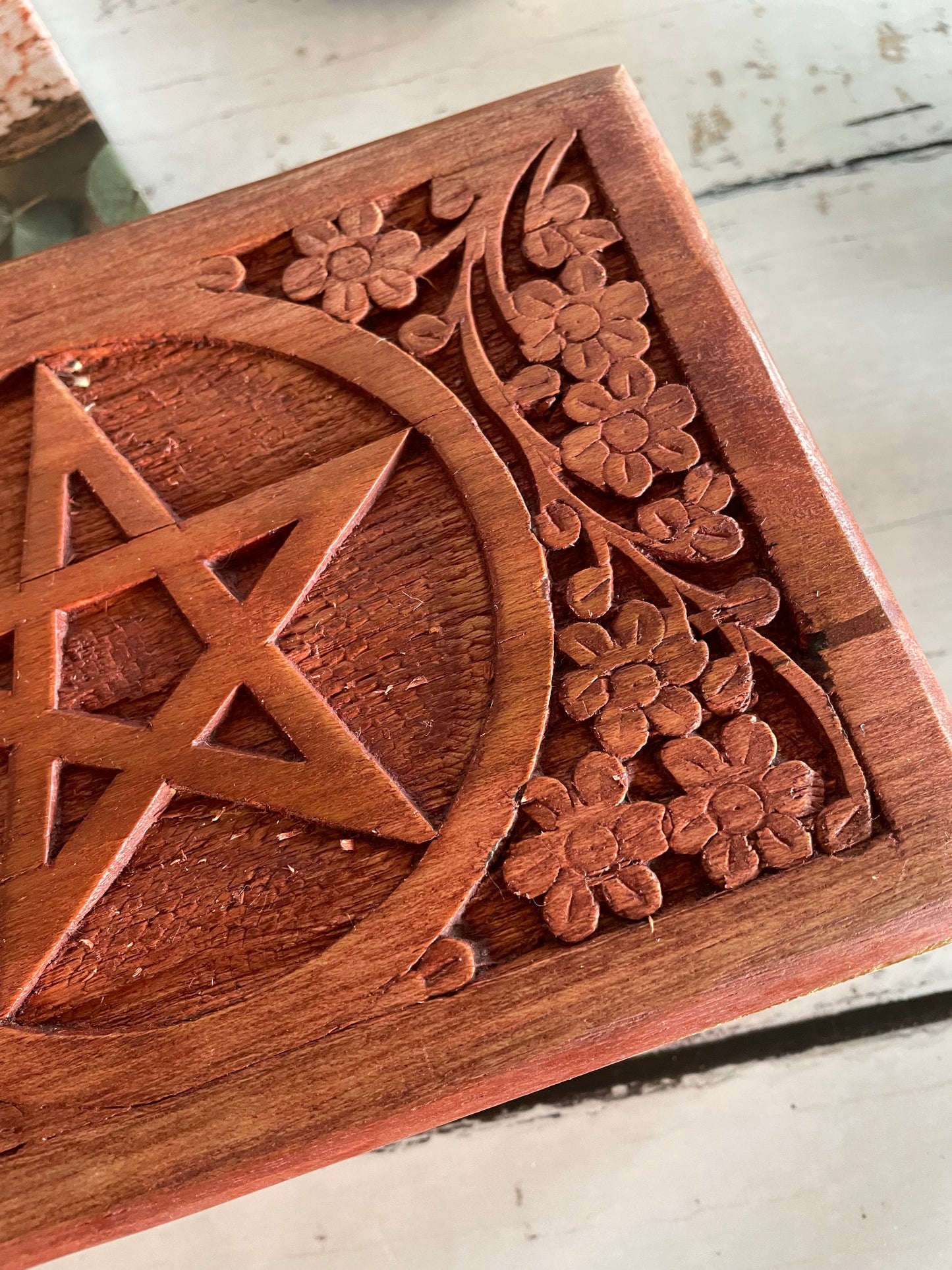 Wooden Trinket Box ~ Pentacle
