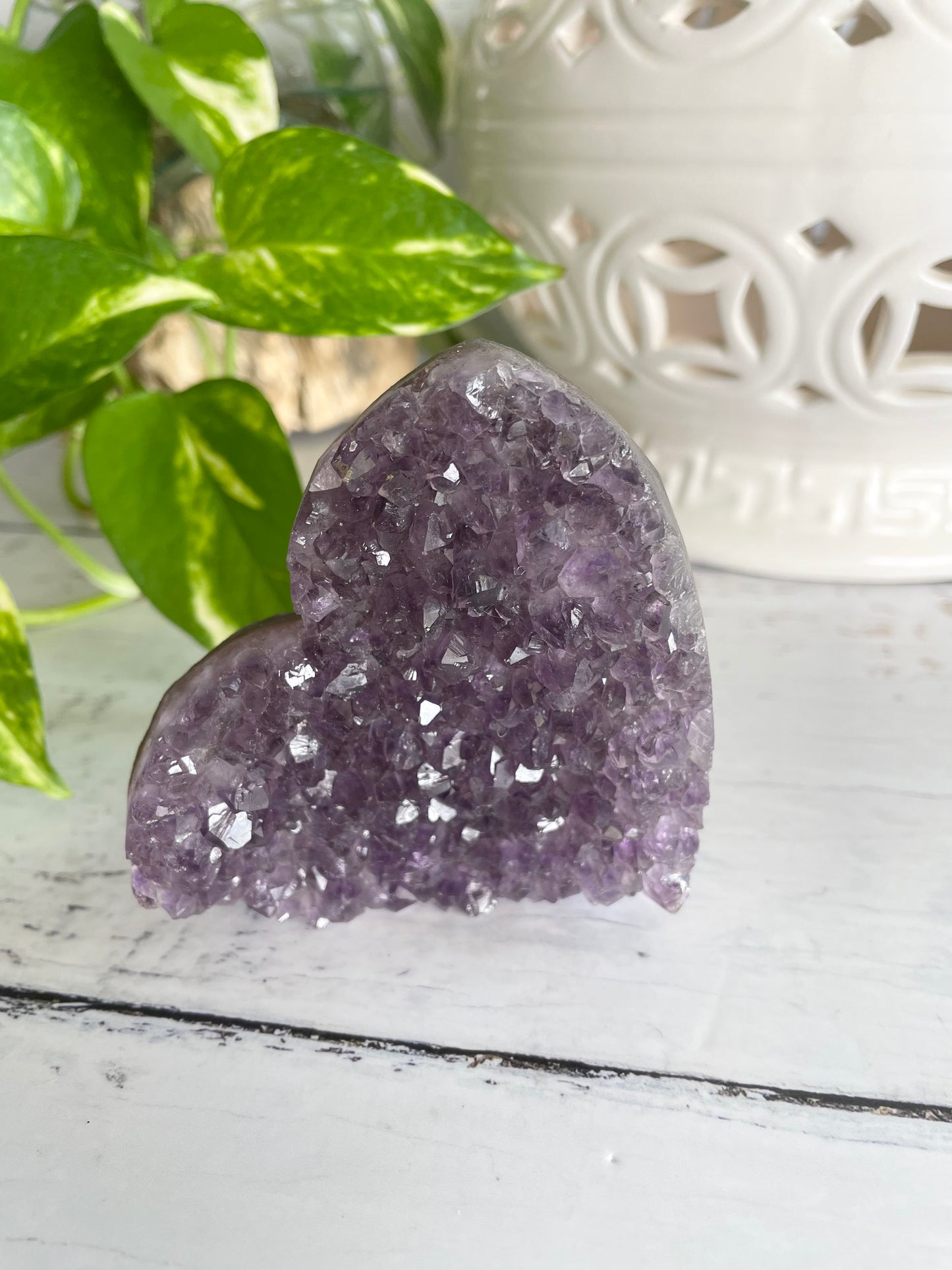 Amethyst Cluster Heart