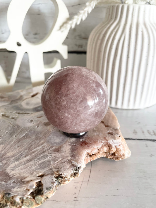 Strawberry Quartz Sphere includes holder