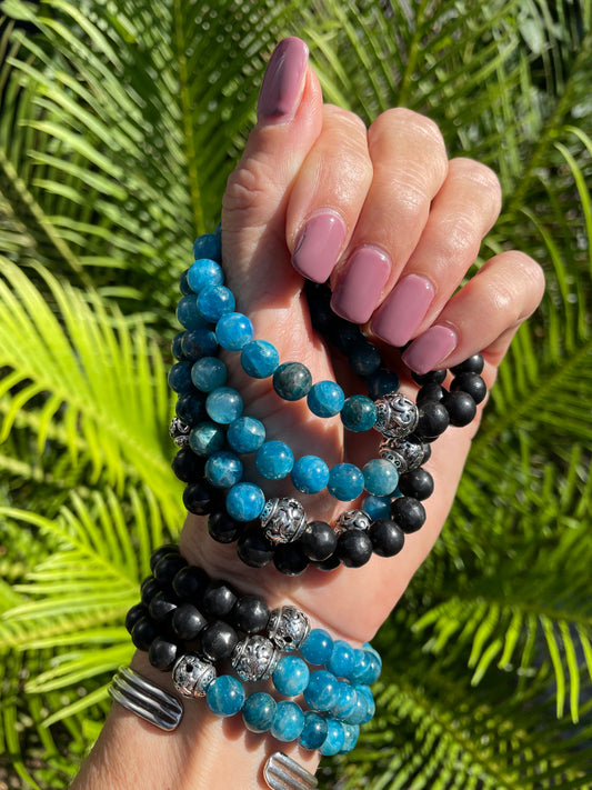 Shungite & Apatite Healing Bracelet ~ VITALITY