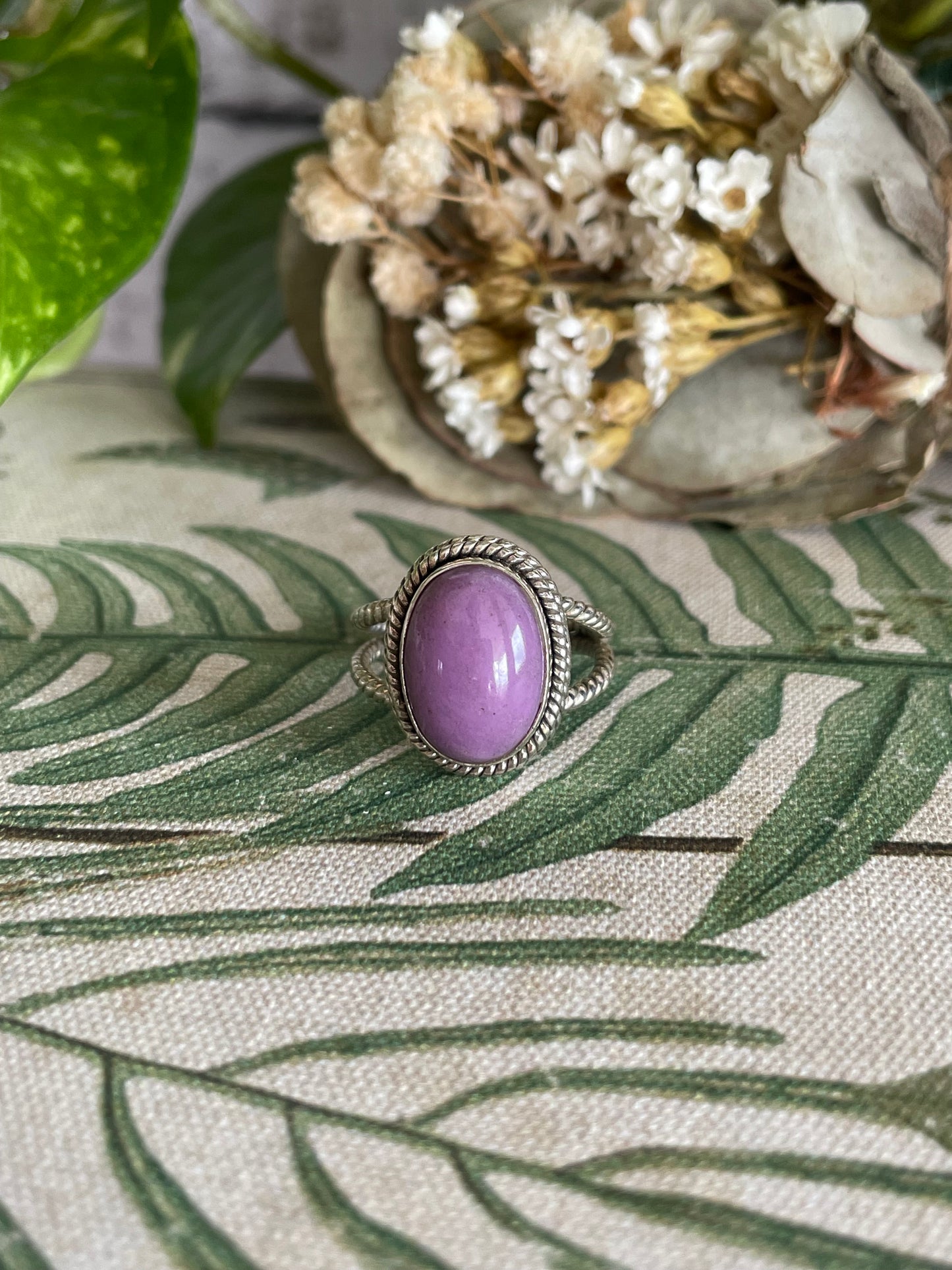 Hope Stone /Phosphosiderite Silver Ring