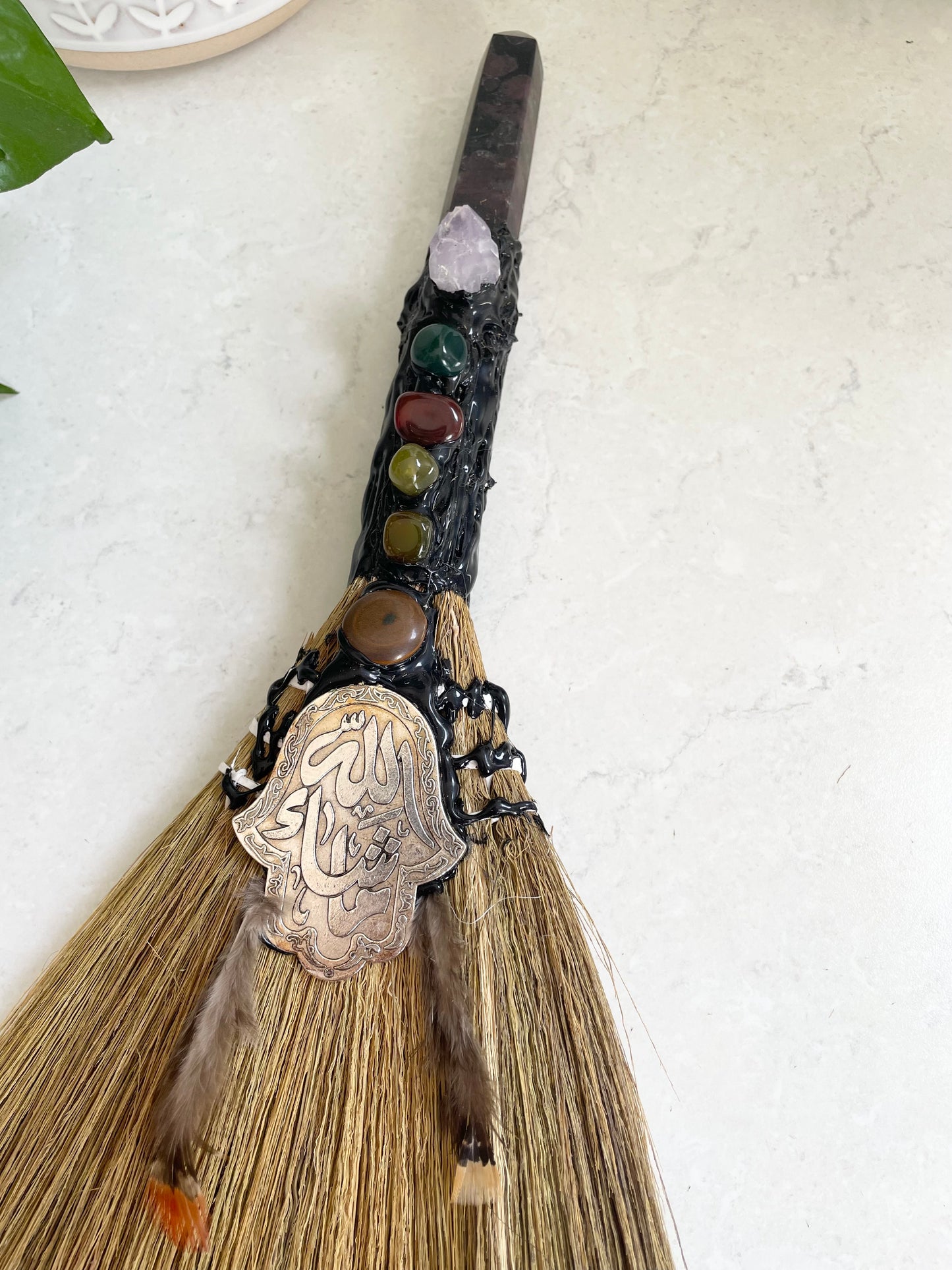 Good Juju Besom Broom ~ Garnet