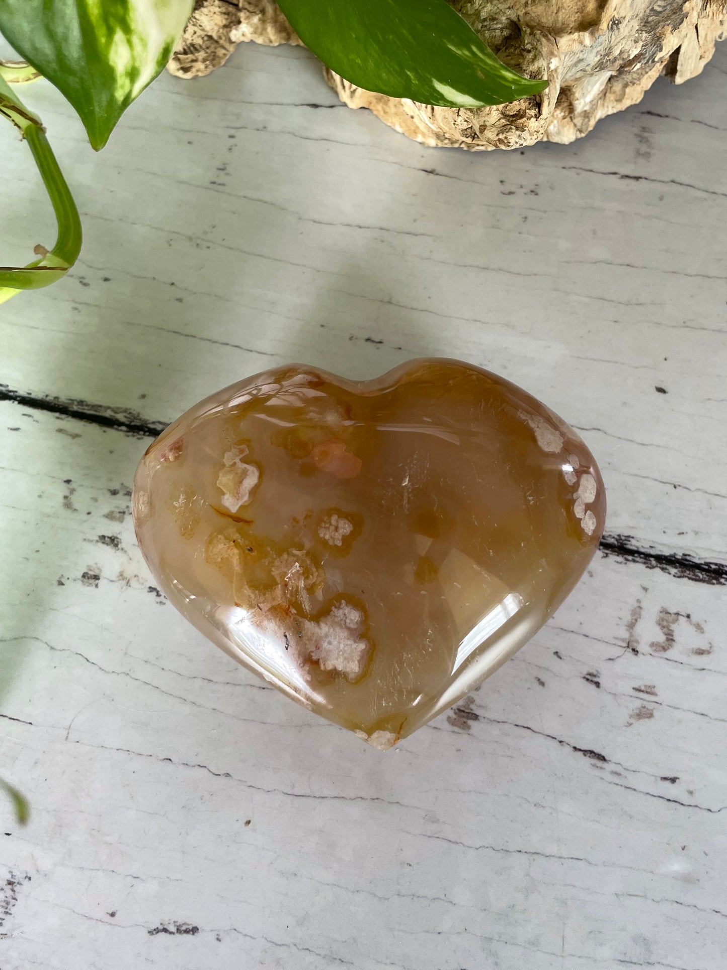 Flower Agate Heart