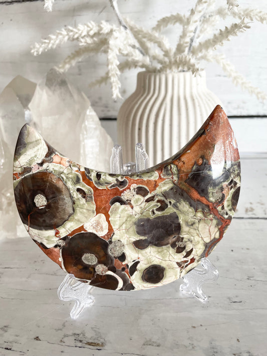 Fortune Agate Crescent Moon
