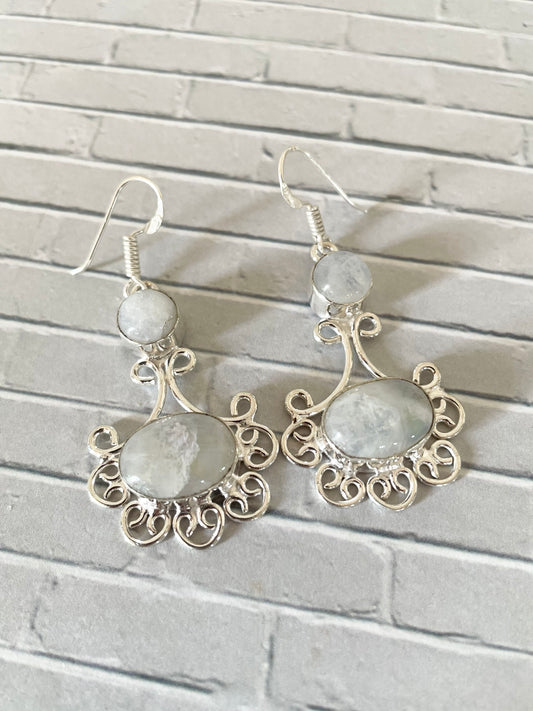 Rainbow Moonstone Dangles