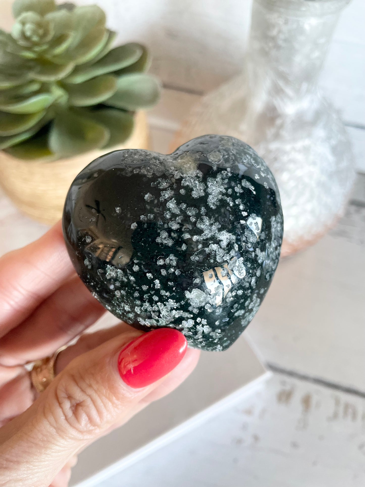 Moss Agate Heart