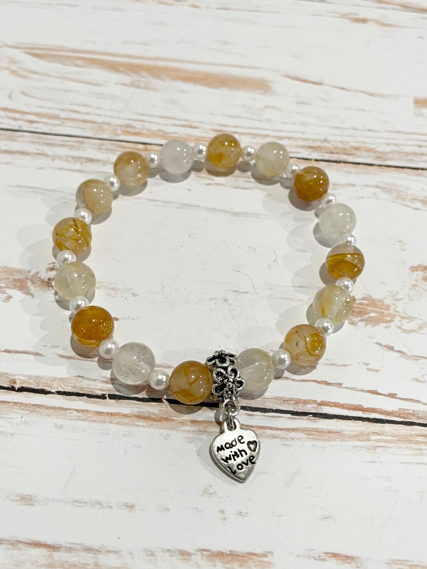 Golden Healer & Pearl ~ Healing Bracelet