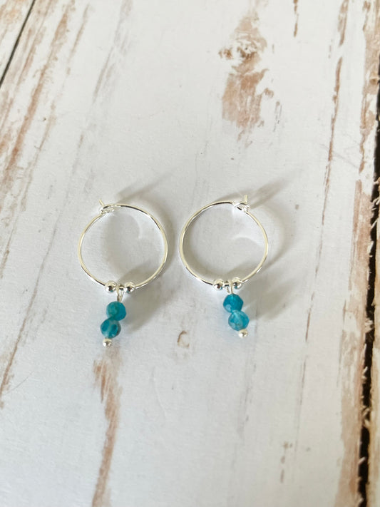 Apatite Faceted Hoops