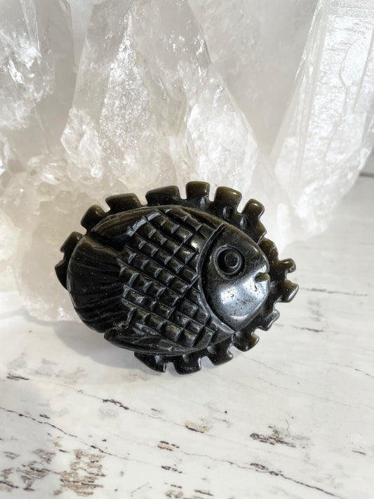 Golden Obsidian Fish