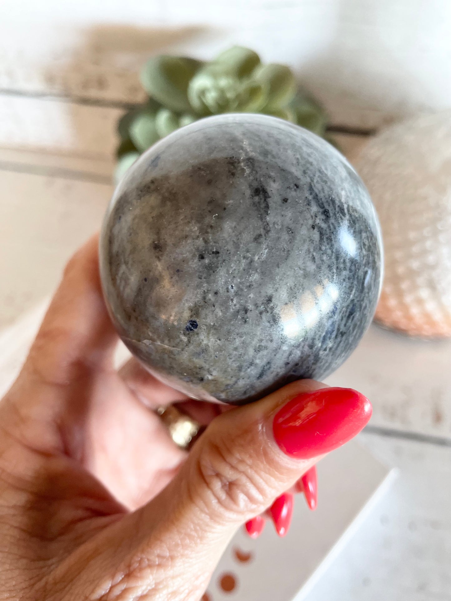 Sodalite Sphere Includes Holder