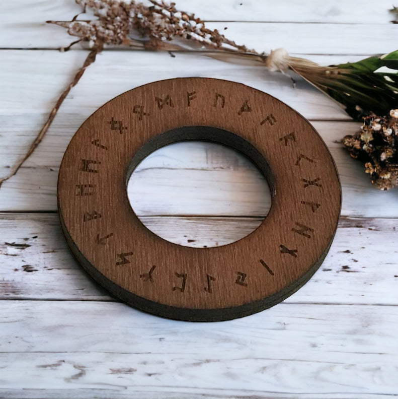 Wooden Sphere/Egg Holder ~ Large ~ RUNES