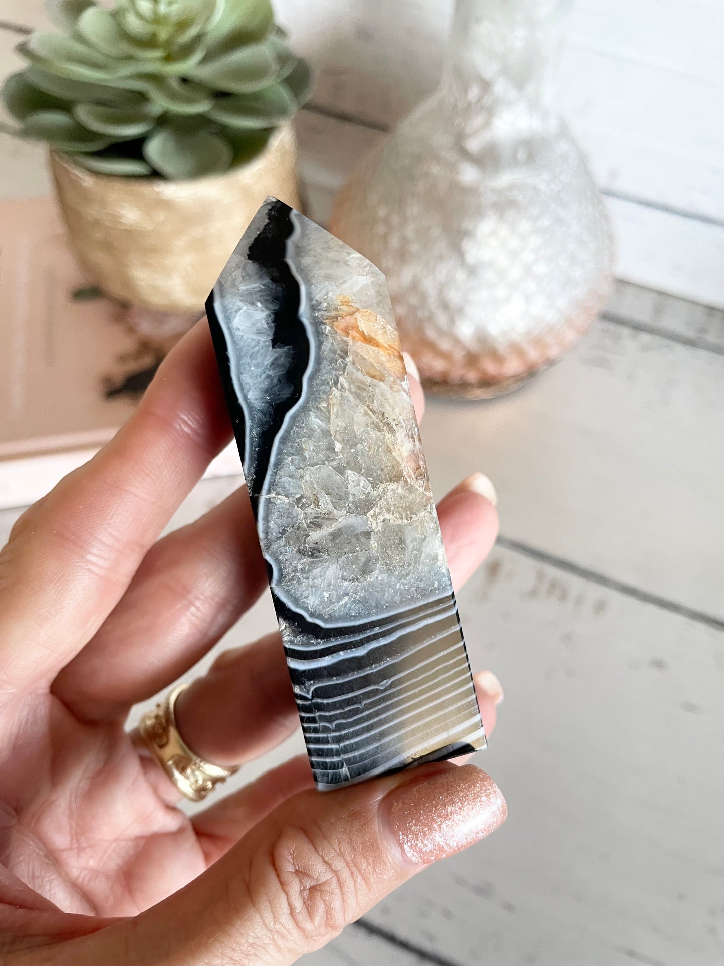 Black Agate Obelisk