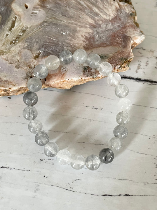 Cloudy Grey Quartz Healing Bracelet