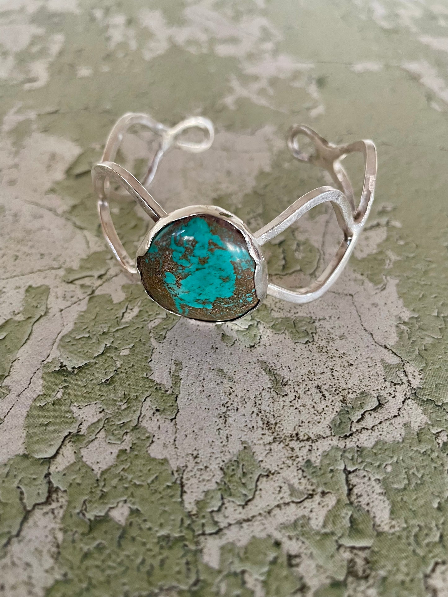 Sweetgrass Studio ~ Earth Green Hubei Turquoise Cuff