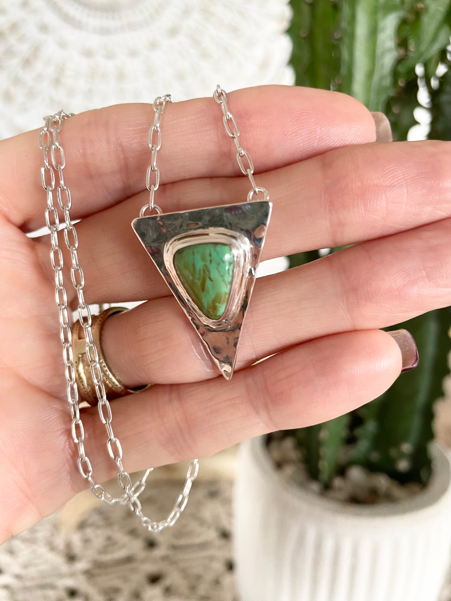 Arizona Green Turquoise Silver Necklace