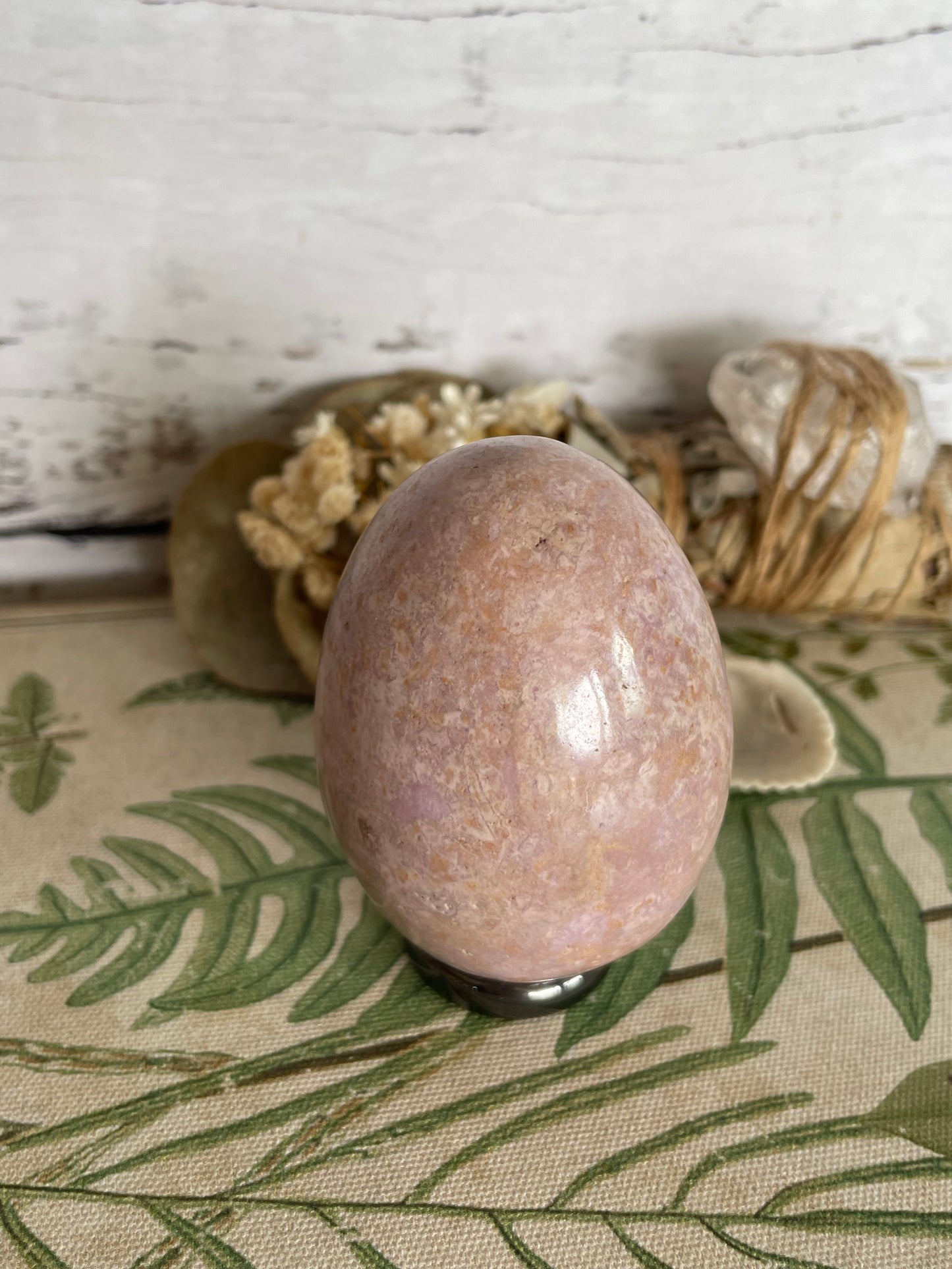 Phosphosiderite/Hope Stone Egg Includes Hematite Ring