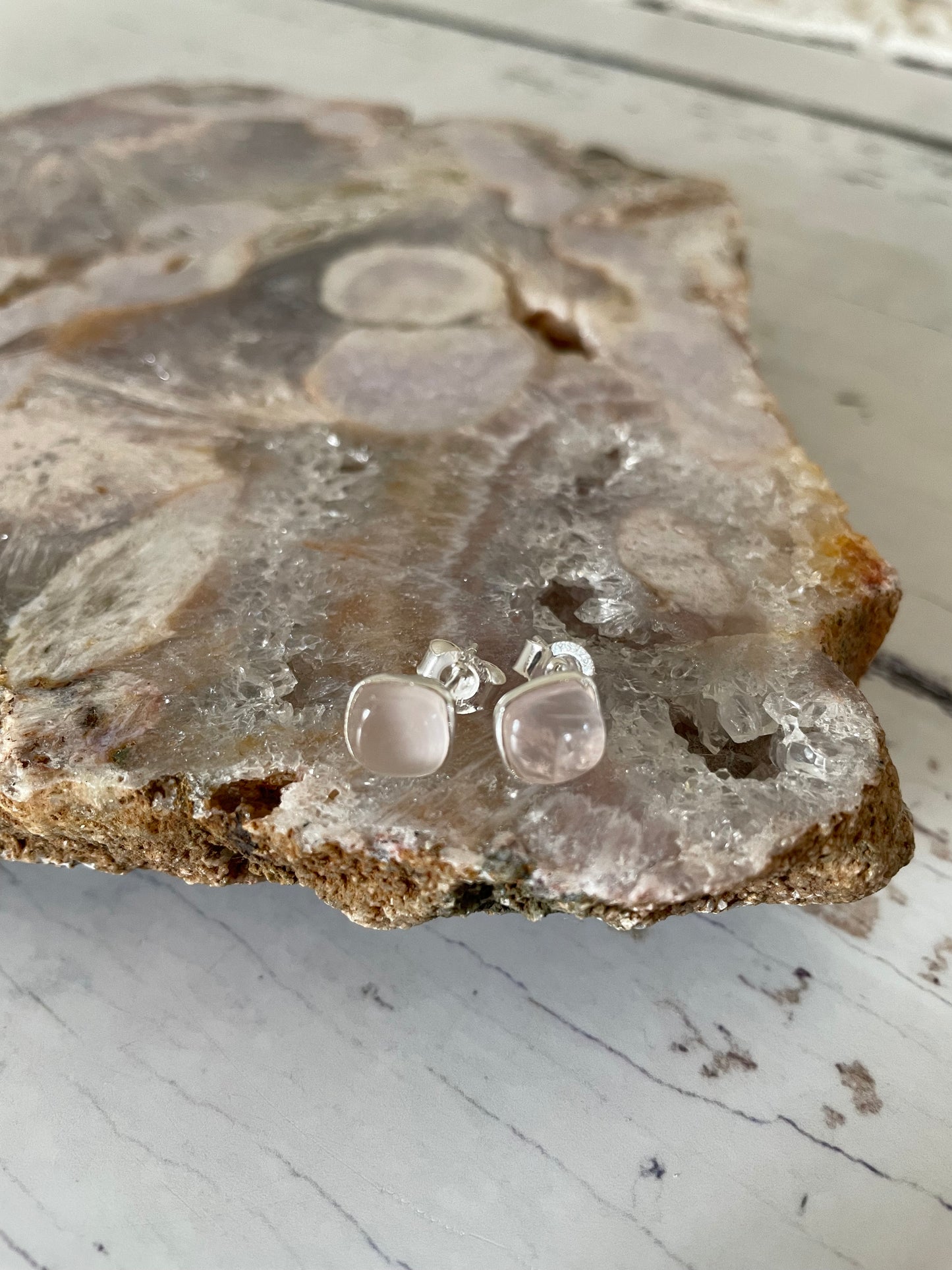 Rose Quartz Studs