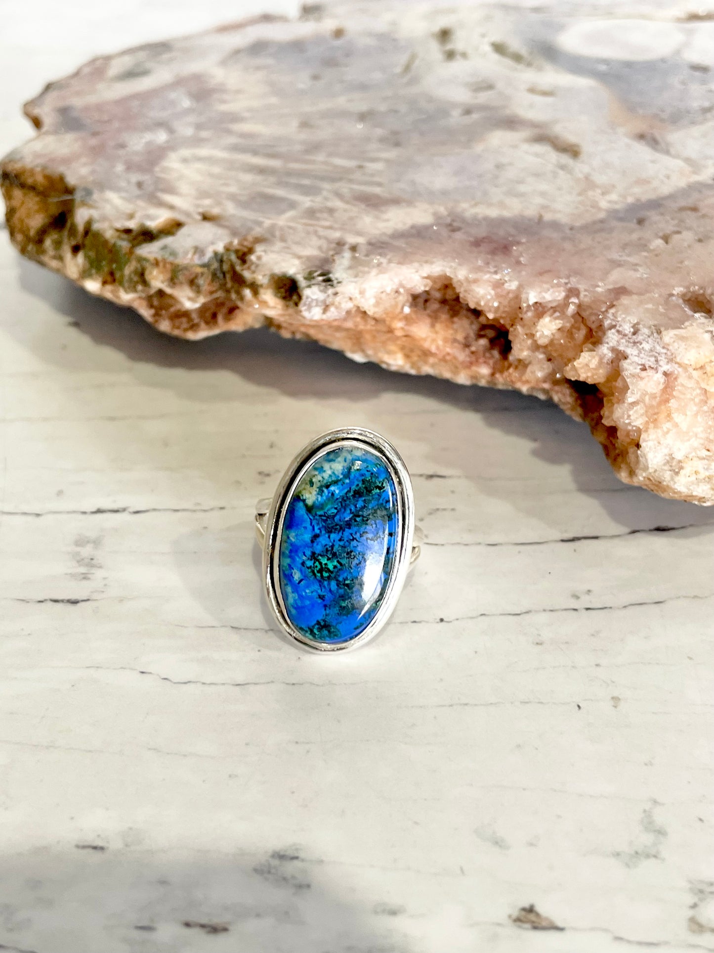 Azurite & Chrysocolla Ring ~ size 7