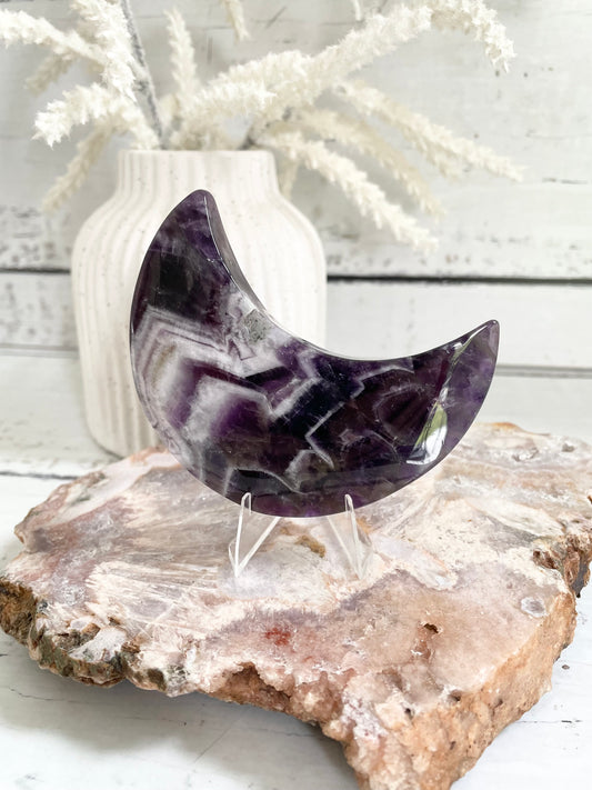 Chevron Amethyst Moon includes stand