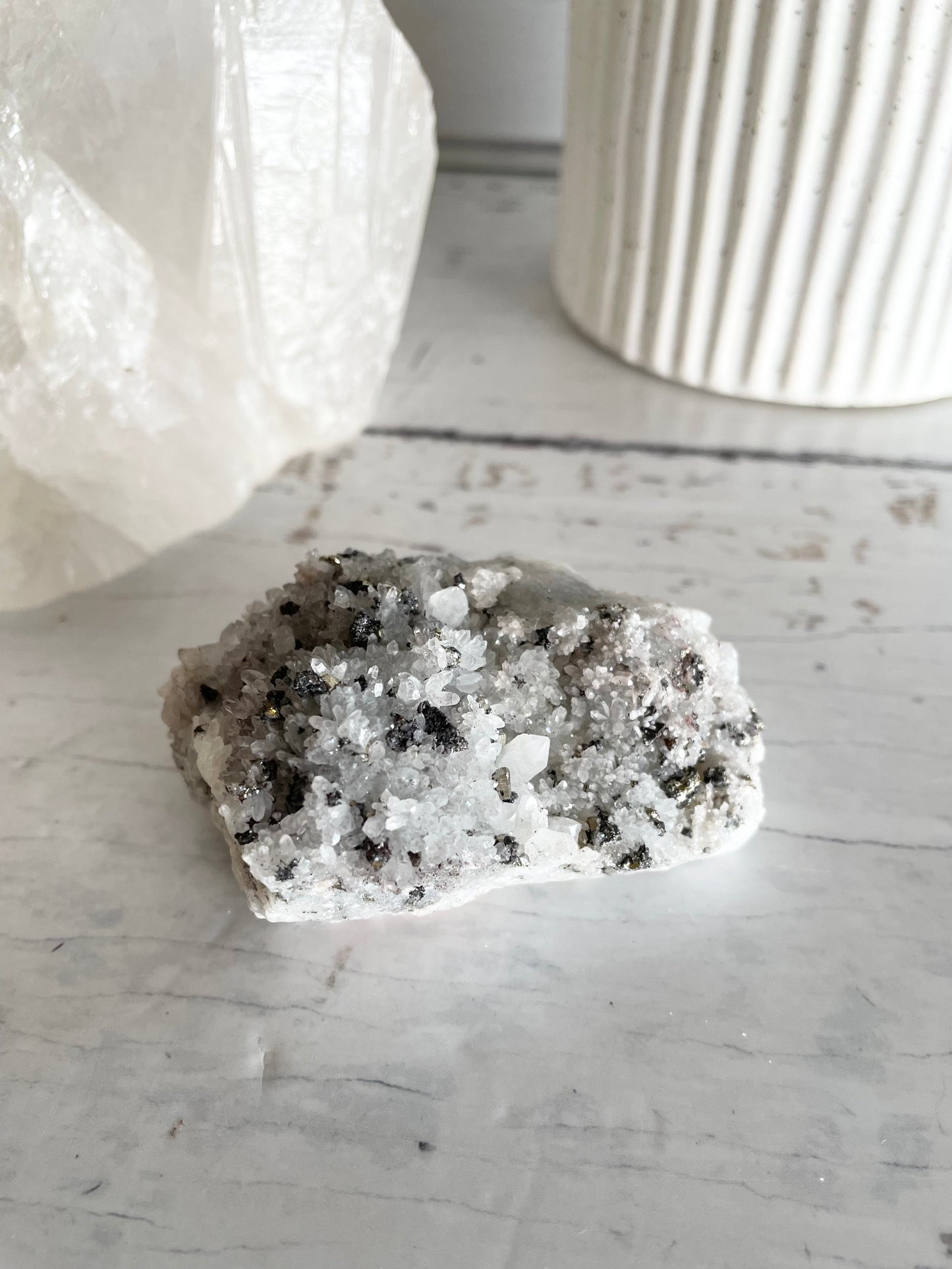 Quartz Pyrite Cluster