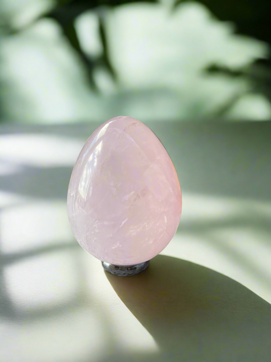 Rose Quartz Egg with holder