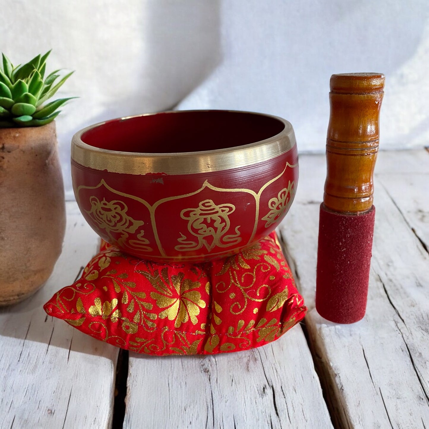 Brass Singing Bowl ~ Red