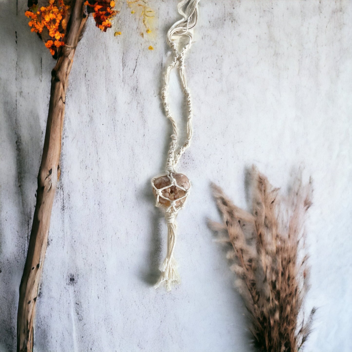 Macrame Hanging ~ Flower Agate