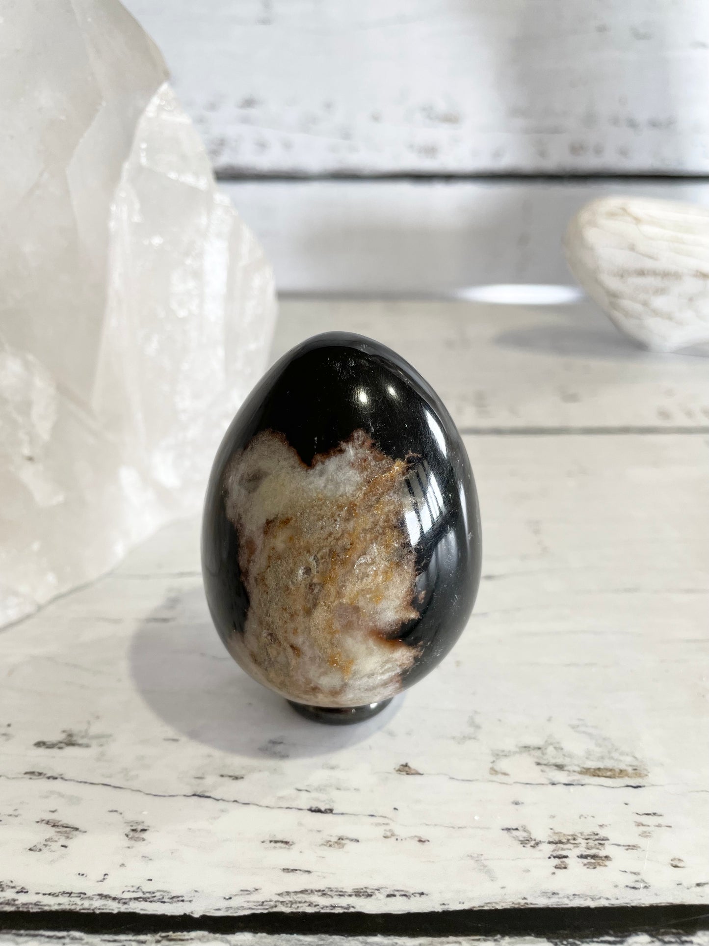 Sardonyx Egg includes hematite ring