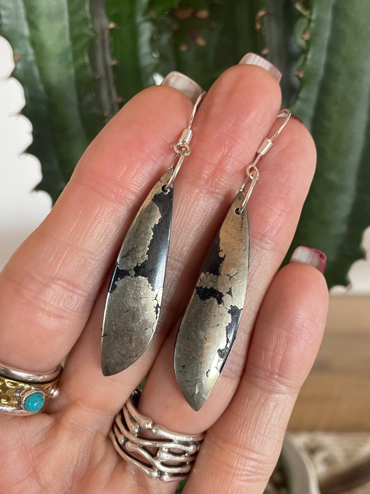 Apache Tears/Pyrite Dangles ~ SweetGrass Studio