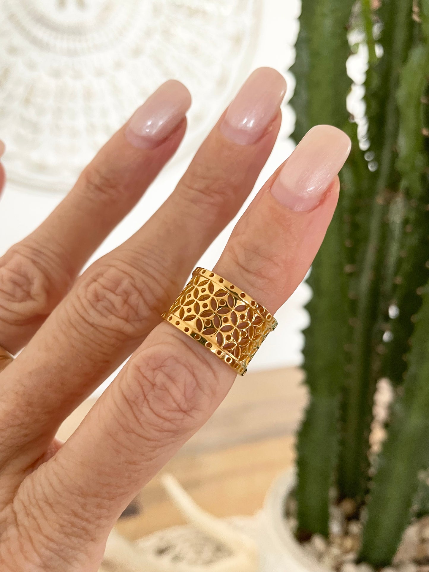 18K Gold Electroplated Bohemia Soul Ring- Size 6