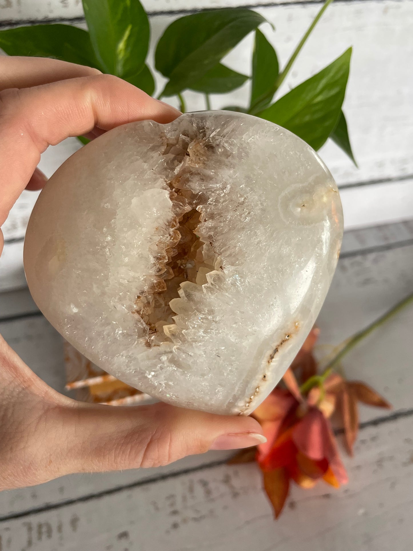 Agate Druzy Heart