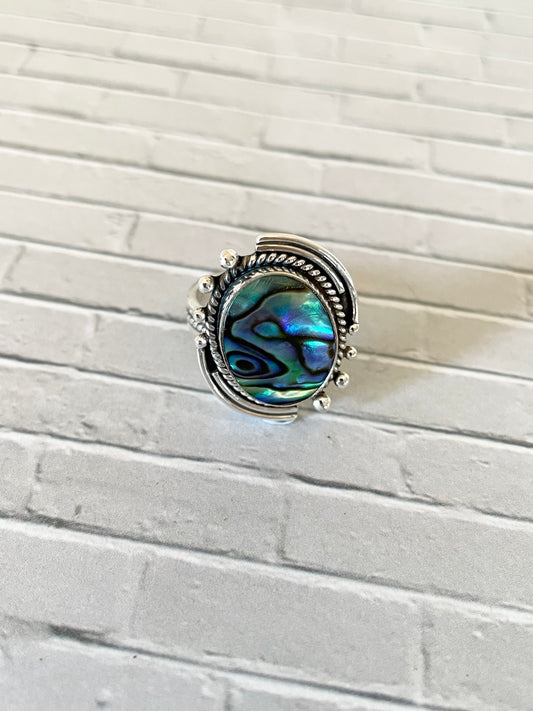 Abalone Shell ring ~Adjustable size 6-10
