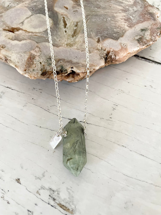 Prehnite Double Point Necklace