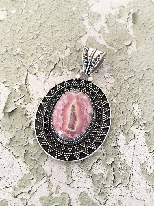 Rhodochrosite Patina Pendant