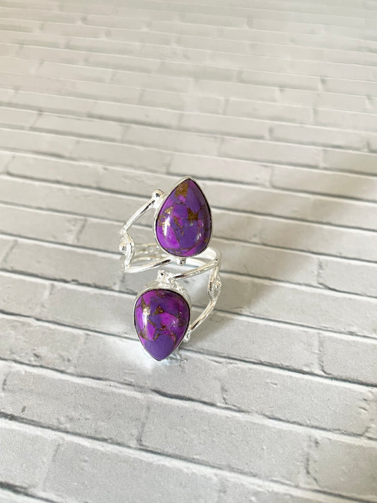 Copper Turquoise Ring - Size 7.5