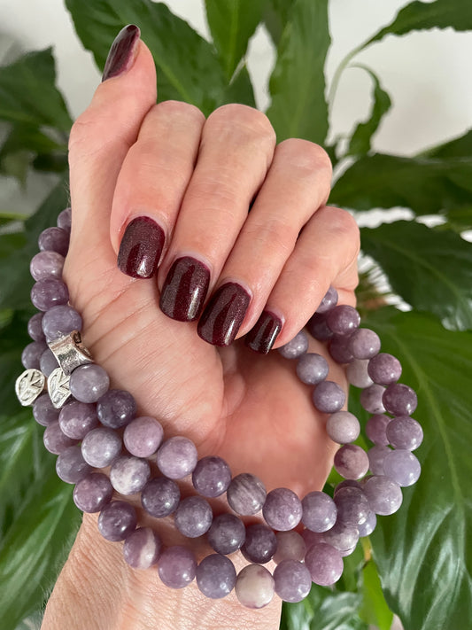 Lepidolite Healing Anklet