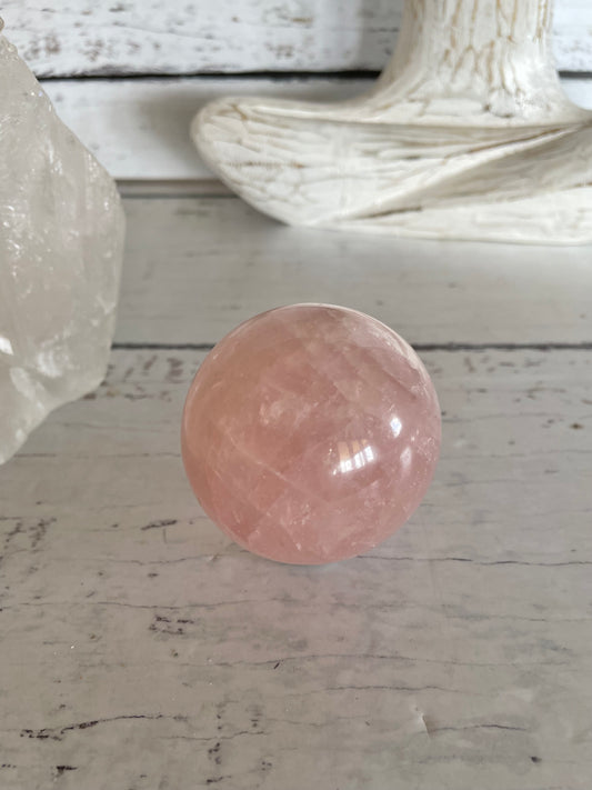 Fire Quartz Sphere Includes Wooden Holder