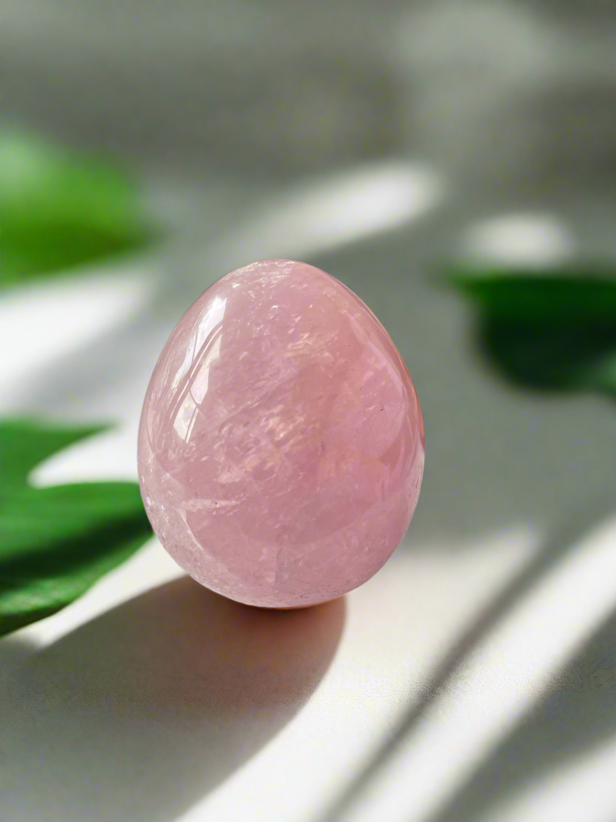 Rose Quartz Egg with holder