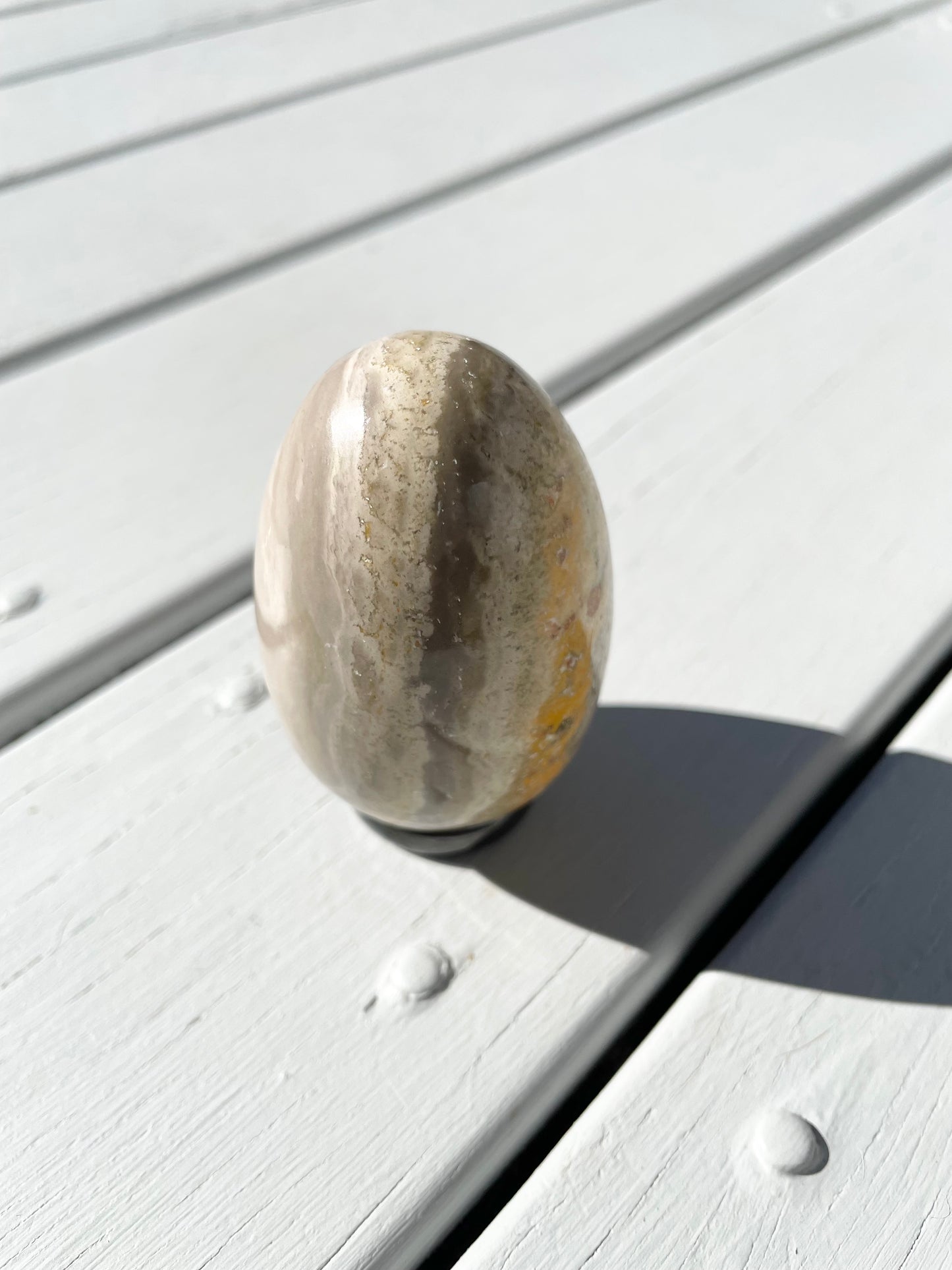 Bumble Bee Jasper Egg with holder