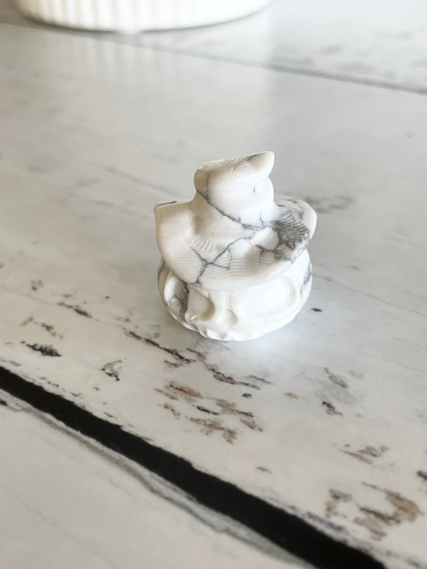 Halloween Pumpkin ~ White Howlite Small
