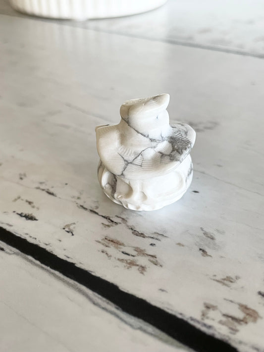 Halloween Pumpkin ~ White Howlite Small