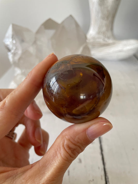 Mookaite Sphere Includes Wooden Holder