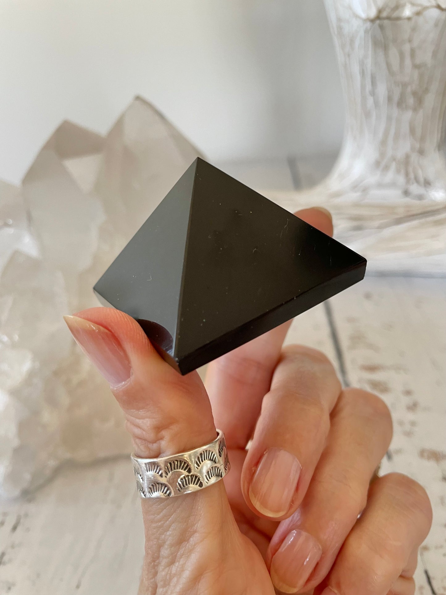 Black Obsidian Pyramid