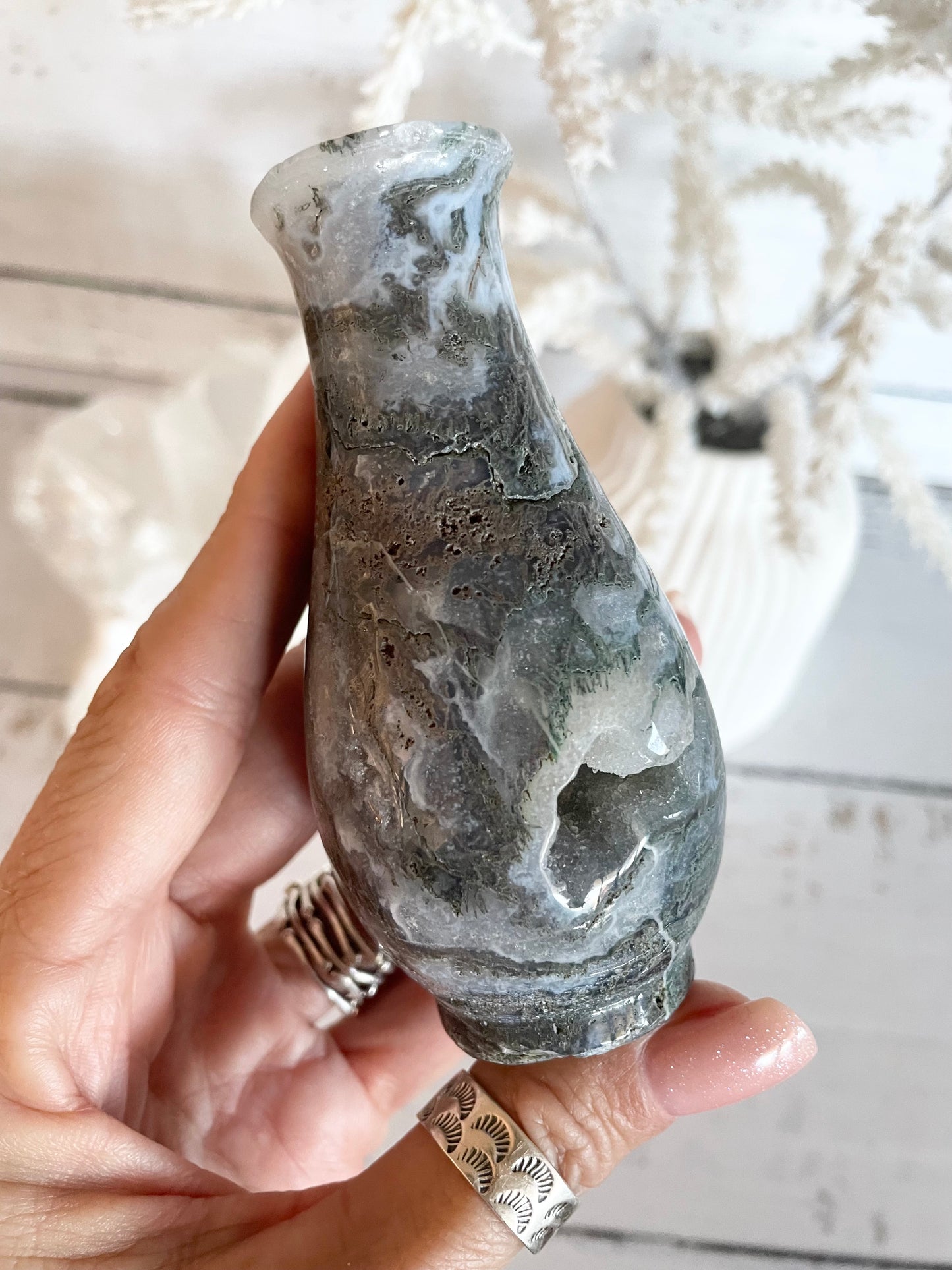 Moss Agate Urn
