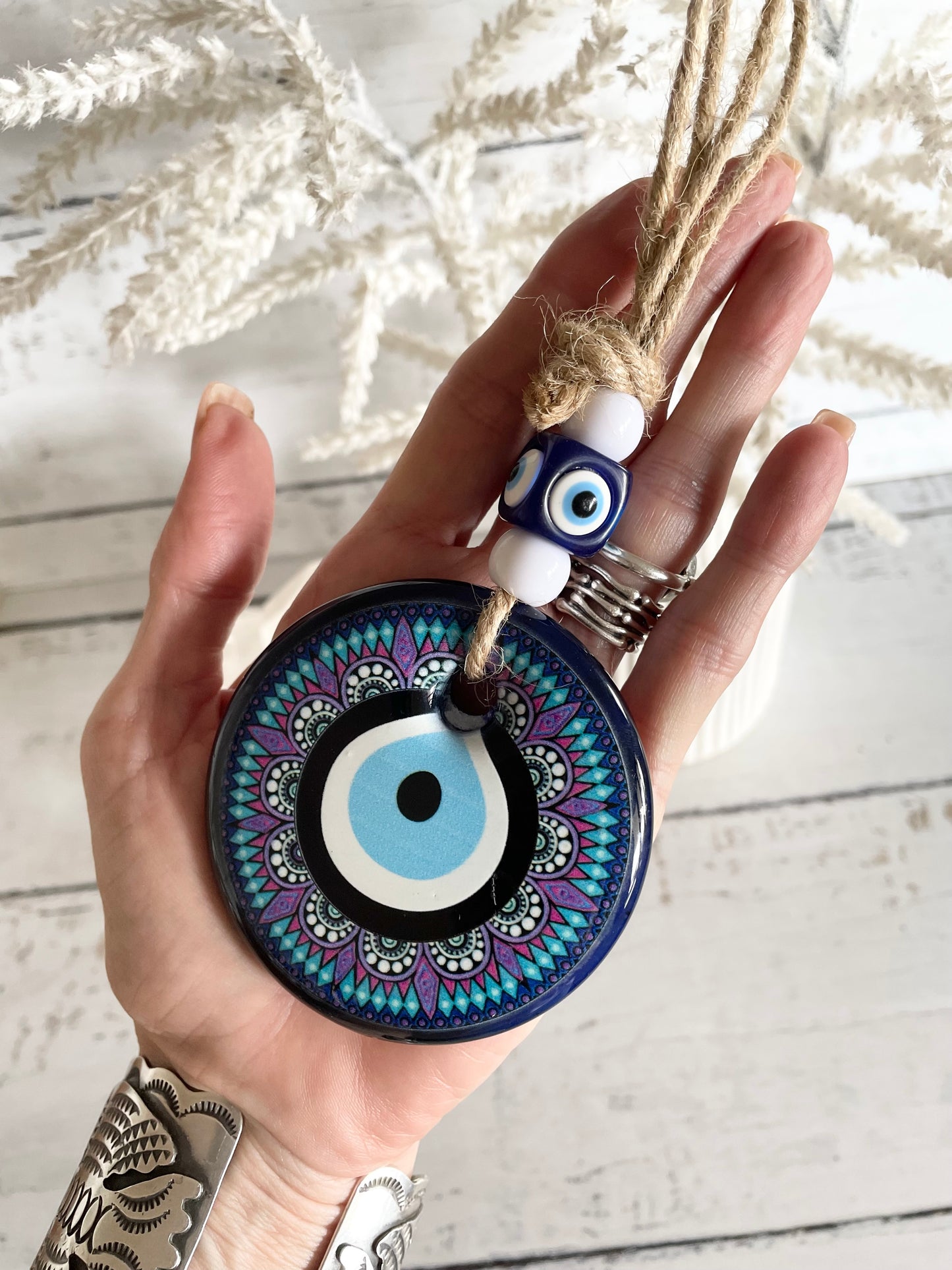 Evil Eye Hanging ~ Purple/diamonds